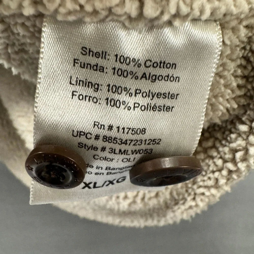 Levi's Shirt Jacket Mens XL Sherpa Lined Olive Green Workwear Shacket Classic - Picture 6 of 9
